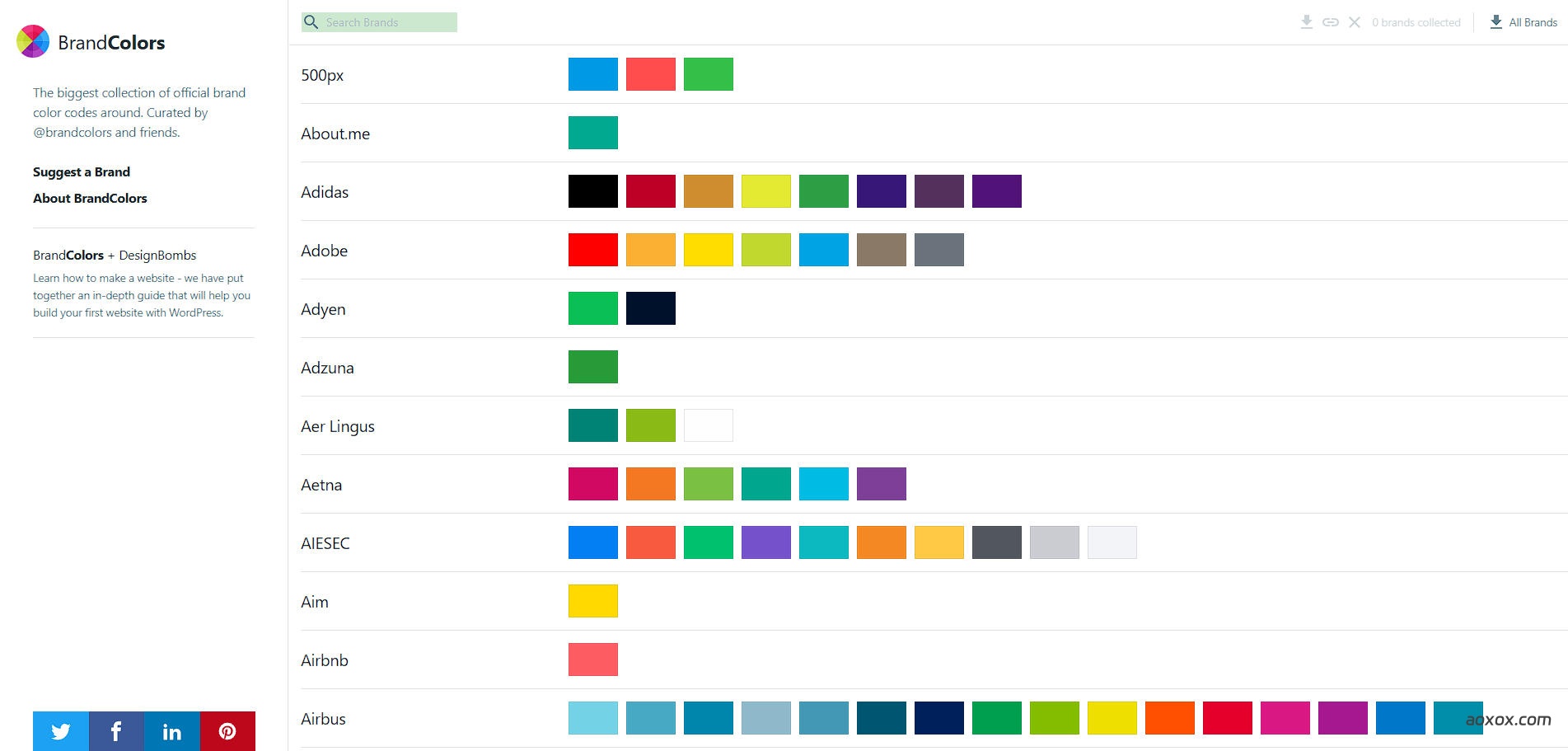 BrandColors官网首页截图