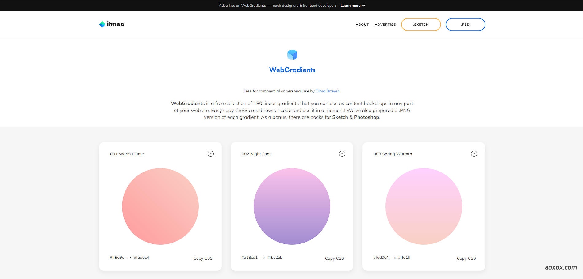 WebGradients官网首页截图