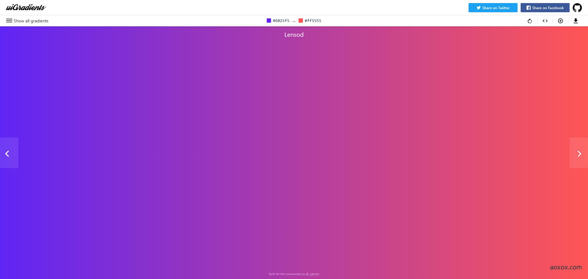 UI Gradients官网首页截图