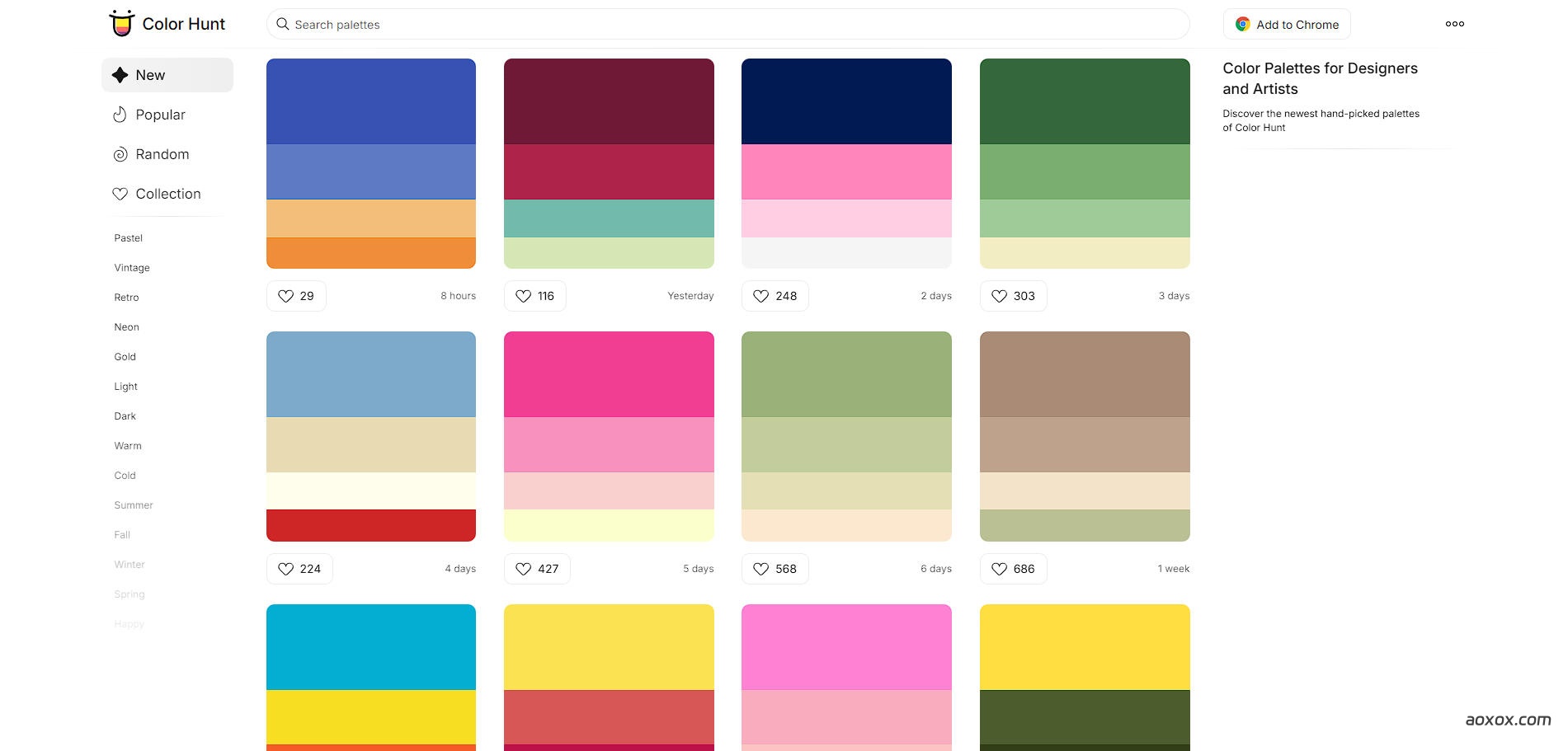 Color Hunt官网首页截图