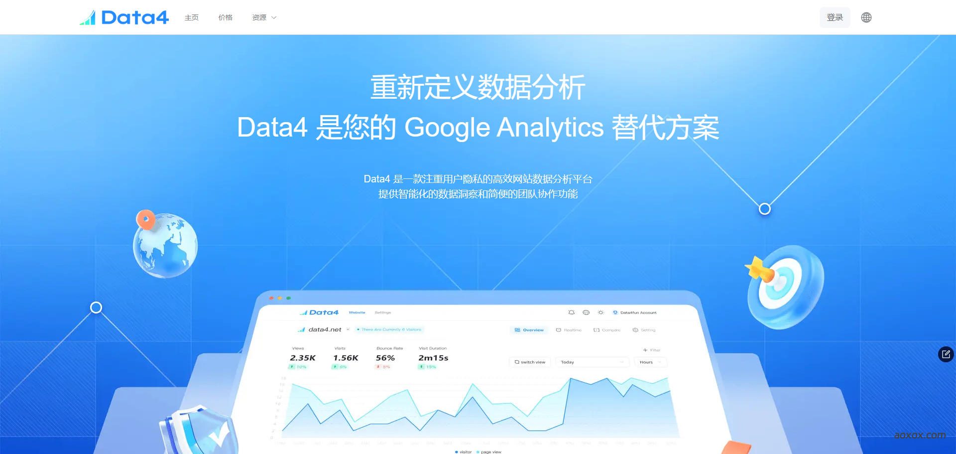 Data4官网首页截图