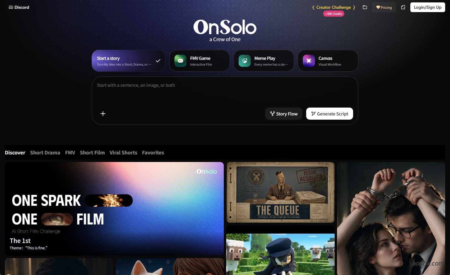 OnSolo官网首页截图